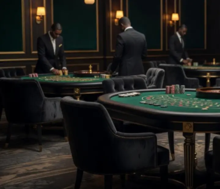 Elegáns asztali játékok a kaszinó lounge asztalain