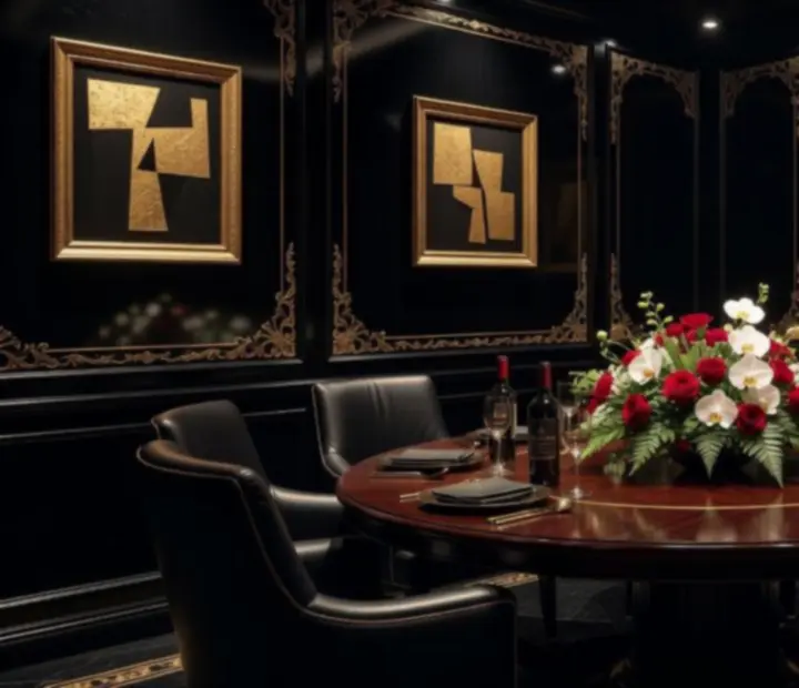 VIP privát rendezvényterem elegáns megvilágításban